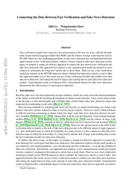 Connecting the Dots Between Fact Verification and Fake News Detection