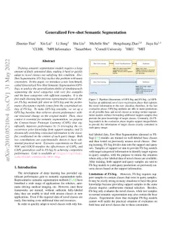 Generalized Few-shot Semantic Segmentation
