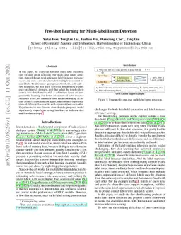 Few-shot Learning for Multi-label Intent Detection