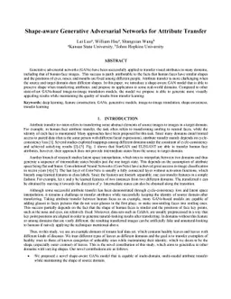 Shape-aware Generative Adversarial Networks for Attribute Transfer