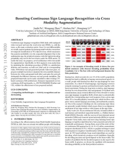 Boosting Continuous Sign Language Recognition via Cross Modality
  Augmentation