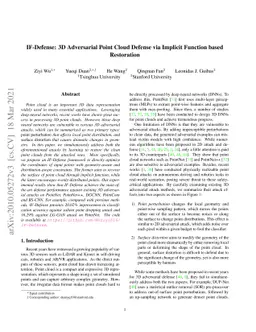 IF-Defense: 3D Adversarial Point Cloud Defense via Implicit Function
  based Restoration