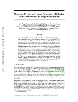 Glance and Focus: a Dynamic Approach to Reducing Spatial Redundancy in
  Image Classification