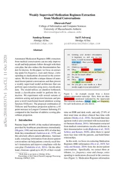 Weakly Supervised Medication Regimen Extraction from Medical
  Conversations