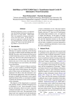 InfoMiner at WNUT-2020 Task 2: Transformer-based Covid-19 Informative
  Tweet Extraction