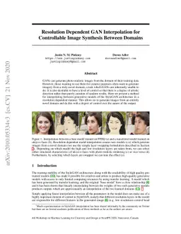 Resolution Dependent GAN Interpolation for Controllable Image Synthesis
  Between Domains