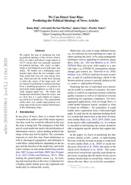 We Can Detect Your Bias: Predicting the Political Ideology of News
  Articles