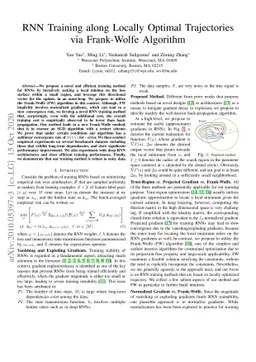 RNN Training along Locally Optimal Trajectories via Frank-Wolfe
  Algorithm
