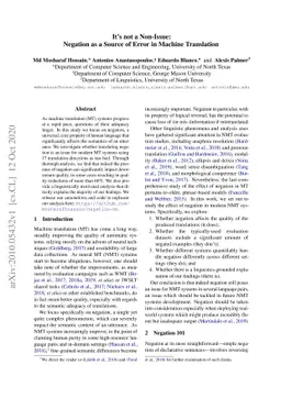 It's not a Non-Issue: Negation as a Source of Error in Machine
  Translation