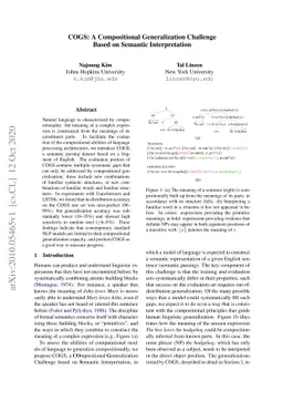 COGS: A Compositional Generalization Challenge Based on Semantic
  Interpretation