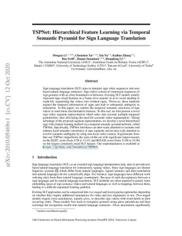 TSPNet: Hierarchical Feature Learning via Temporal Semantic Pyramid for
  Sign Language Translation