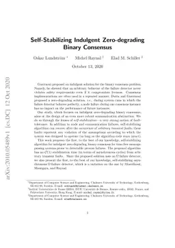Self-Stabilizing Indulgent Zero-degrading Binary Consensus