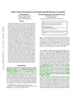 Meta-Context Transformers for Domain-Specific Response Generation