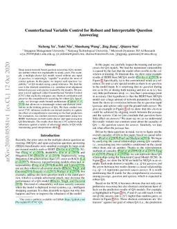 Counterfactual Variable Control for Robust and Interpretable Question
  Answering