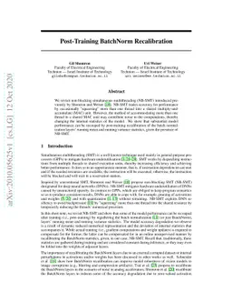 Post-Training BatchNorm Recalibration