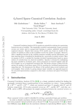 $\ell_0$-based Sparse Canonical Correlation Analysis