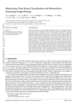 Multivariate Time Series Classification with Hierarchical Variational
  Graph Pooling
