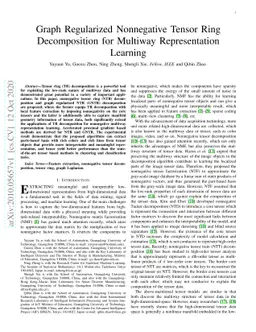 Graph Regularized Nonnegative Tensor Ring Decomposition for Multiway
  Representation Learning