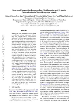 Structural Supervision Improves Few-Shot Learning and Syntactic
  Generalization in Neural Language Models