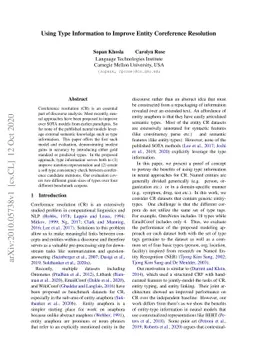 Using Type Information to Improve Entity Coreference Resolution