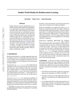 Smaller World Models for Reinforcement Learning