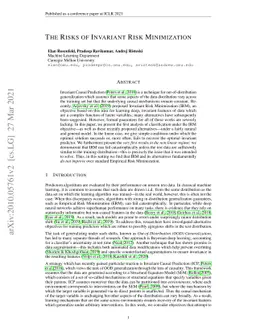 The Risks of Invariant Risk Minimization