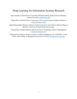 Deep Learning for Information Systems Research