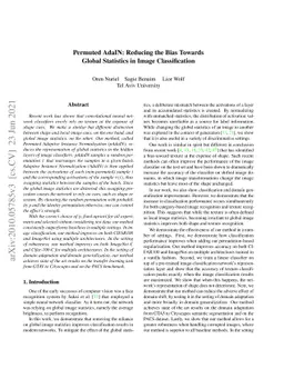 Permuted AdaIN: Reducing the Bias Towards Global Statistics in Image
  Classification