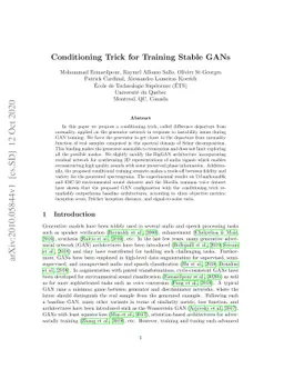 Conditioning Trick for Training Stable GANs