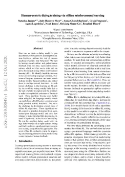 Human-centric Dialog Training via Offline Reinforcement Learning