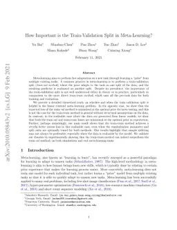 How Important is the Train-Validation Split in Meta-Learning?