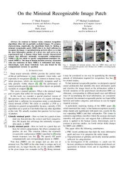 On the Minimal Recognizable Image Patch