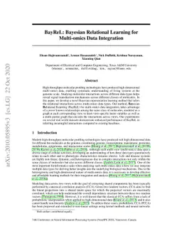 BayReL: Bayesian Relational Learning for Multi-omics Data Integration