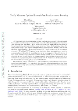 Nearly Minimax Optimal Reward-free Reinforcement Learning