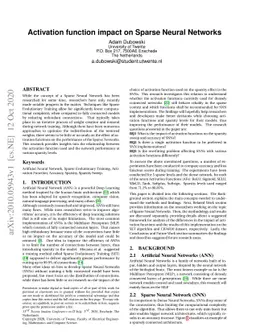 Activation function impact on Sparse Neural Networks