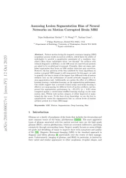 Assessing Lesion Segmentation Bias of Neural Networks on Motion
  Corrupted Brain MRI
