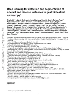 Deep learning for detection and segmentation of artefact and disease
  instances in gastrointestinal endoscopy