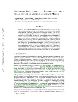 Improving Self-supervised Pre-training via a Fully-Explored Masked
  Language Model