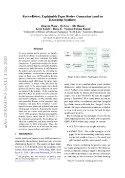 ReviewRobot: Explainable Paper Review Generation based on Knowledge
  Synthesis