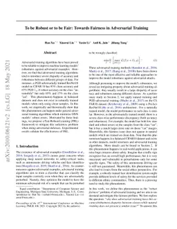 To be Robust or to be Fair: Towards Fairness in Adversarial Training