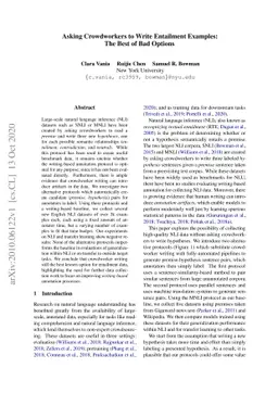 Asking Crowdworkers to Write Entailment Examples: The Best of Bad
  Options