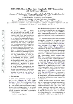 BERT-EMD: Many-to-Many Layer Mapping for BERT Compression with Earth
  Mover's Distance