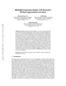 Hindsight Experience Replay with Kronecker Product Approximate Curvature