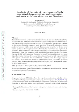 Analysis of the rate of convergence of fully connected deep neural
  network regression estimates with smooth activation function