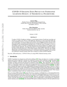 COVID-19 Imaging Data Privacy by Federated Learning Design: A
  Theoretical Framework