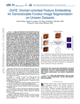 DoFE: Domain-oriented Feature Embedding for Generalizable Fundus Image
  Segmentation on Unseen Datasets