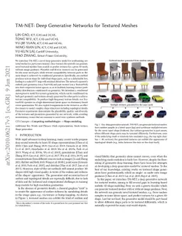 TM-NET: Deep Generative Networks for Textured Meshes