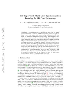 Self-Supervised Multi-View Synchronization Learning for 3D Pose
  Estimation