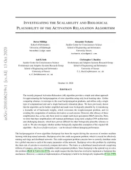 Investigating the Scalability and Biological Plausibility of the
  Activation Relaxation Algorithm