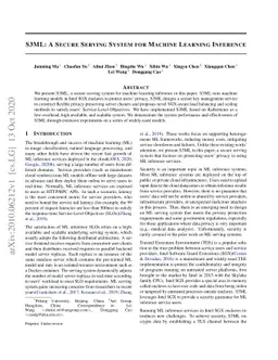 S3ML: A Secure Serving System for Machine Learning Inference
